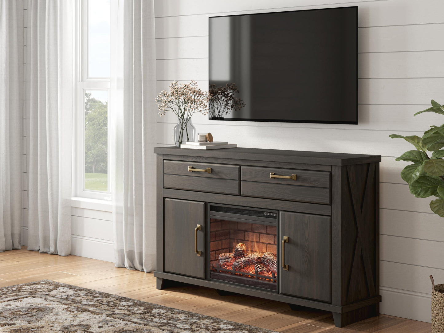 Brazen Valley 60" TV Stand with Electric Fireplace