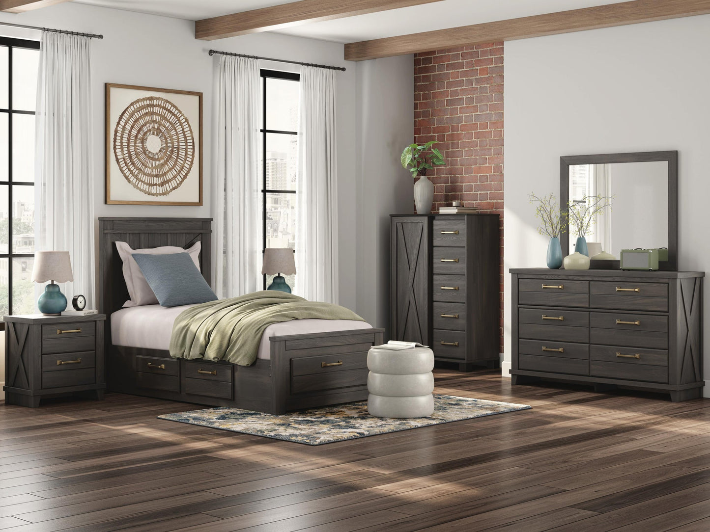 Vonitta Bay Twin Panel Storage Bed